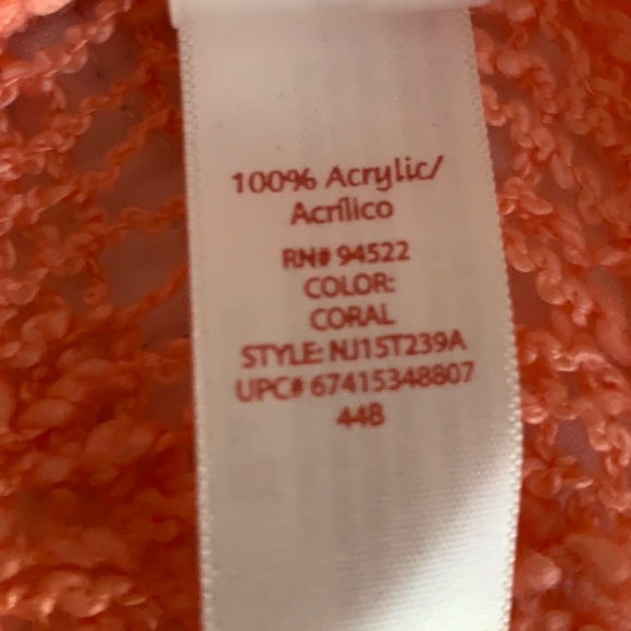 Bohemian boho coral sweater open front - Picture 7 of 8